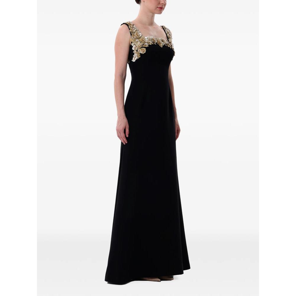 floral-appliqué square-neck maxi dress 2