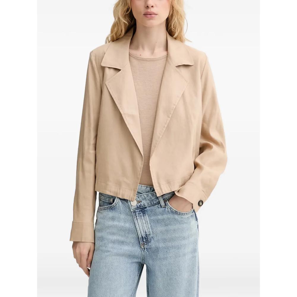 notch-lapel elasticated-hem jacket 1