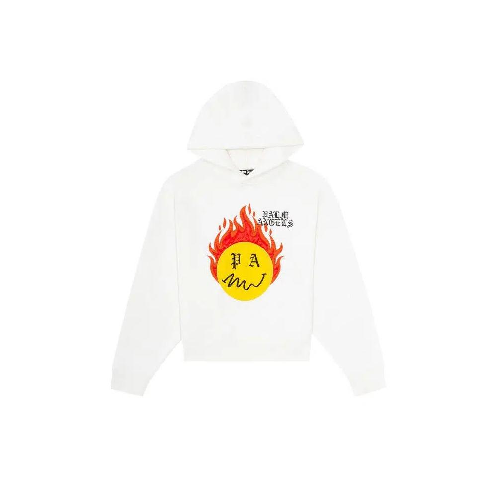 Худи Palm Angels Burning Head Hoodie 'Brillant White/Yellow' 1