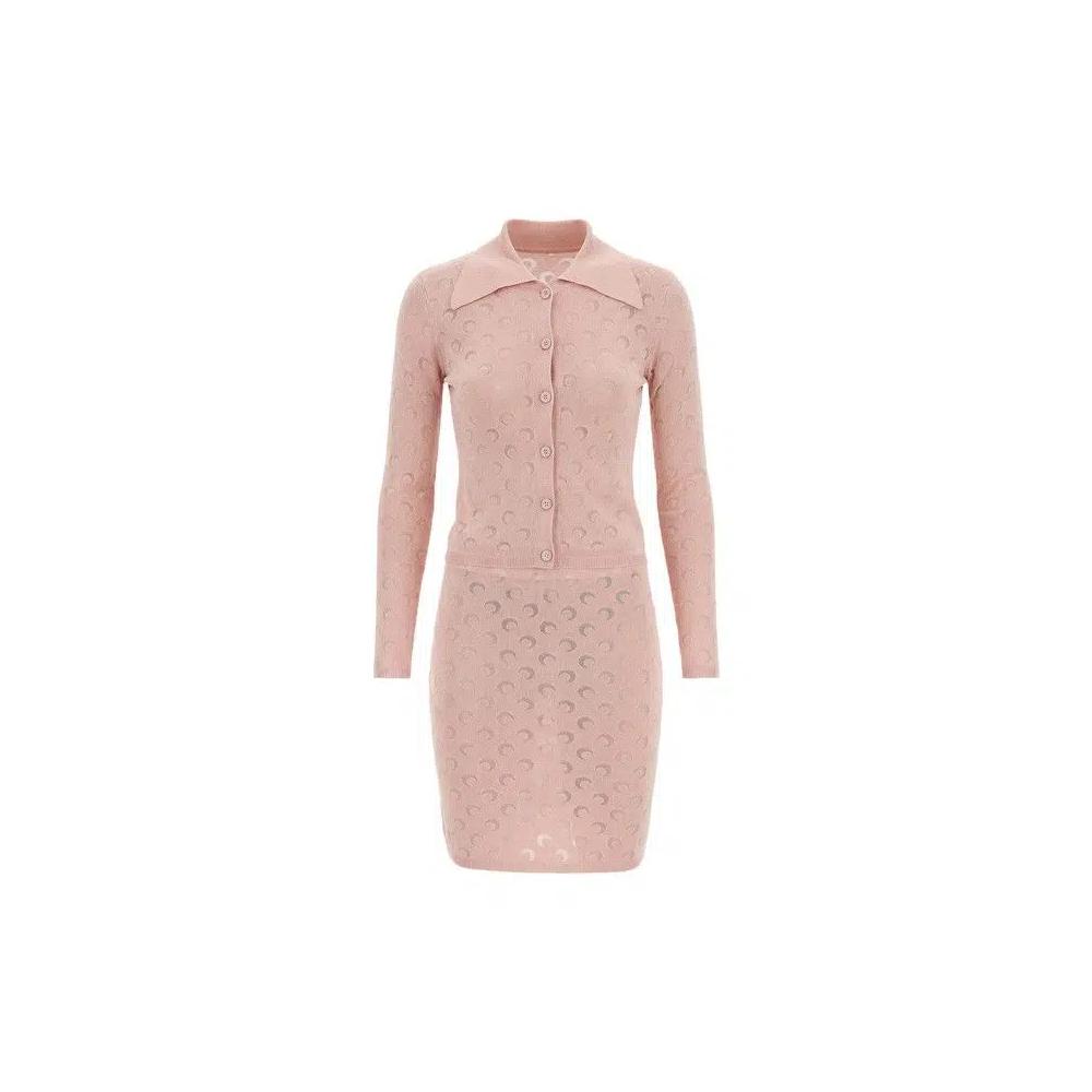 Футболки с длинным рукавом Marine Serre Moon Devore Long-Sleeve Shirt 'Light Pink' 1