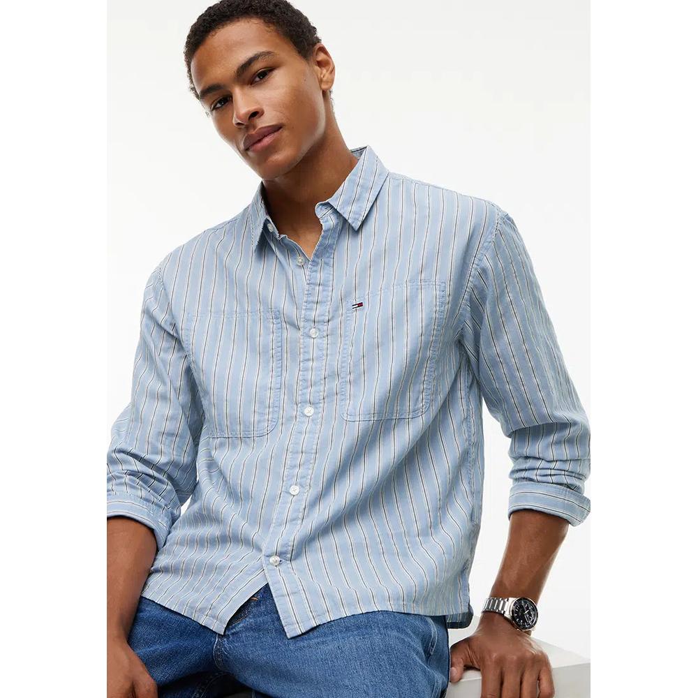 Бокси Фит Стрип Добби Рубашка - Tommy Jeans 3