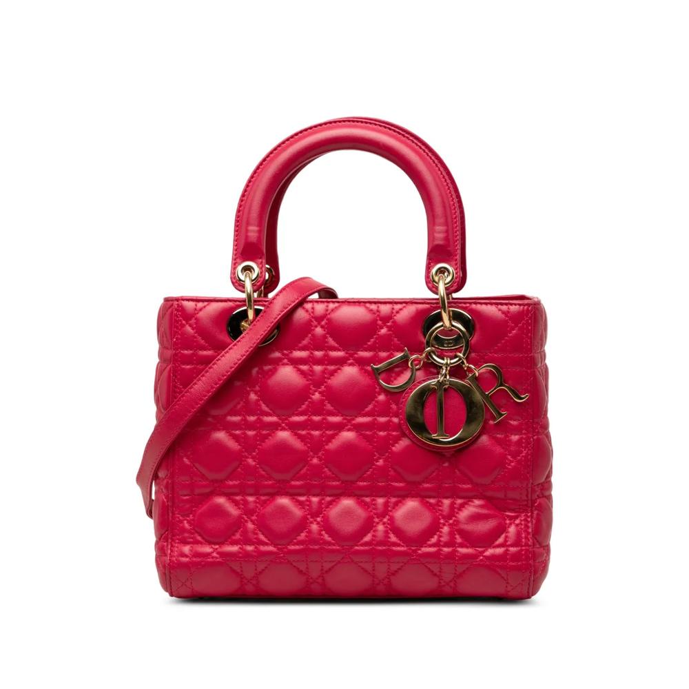 2014 Medium Lambskin Cannage Lady Dior satchel 1