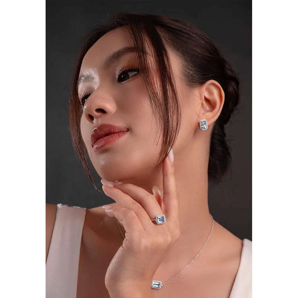 Серьги-гвоздики Glow Aquamarine 007 3