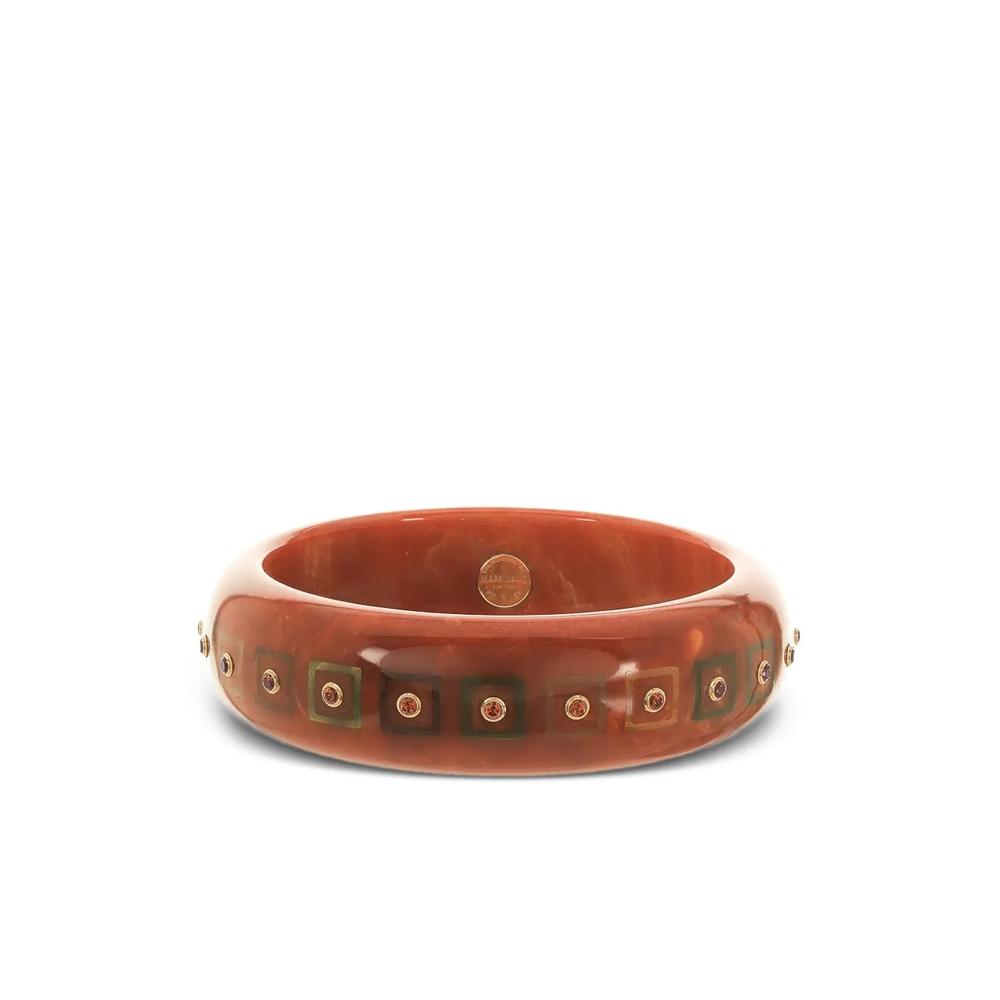 18K yellow gold spessartite garnet bangle 1