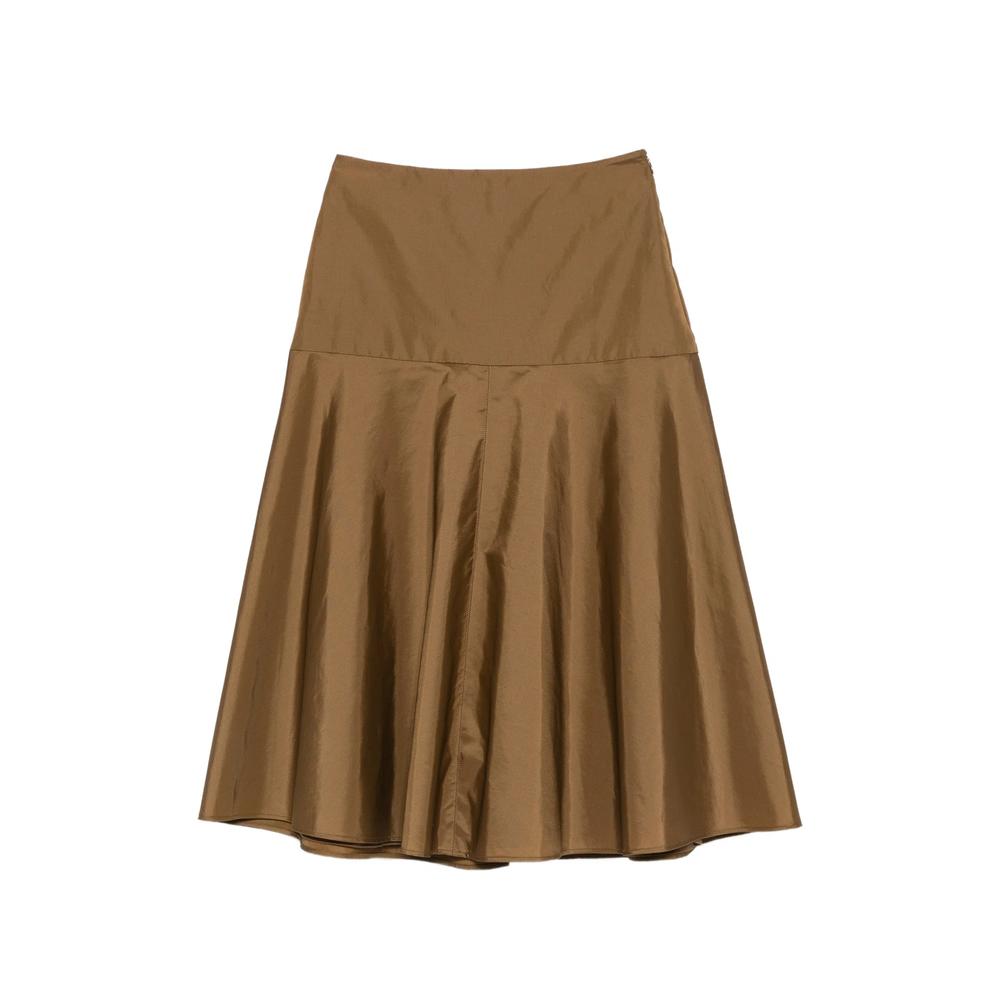 high-waisted A-line midi skirt 1
