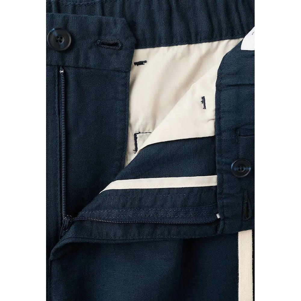 Укороченные льняно-хлопковые брюки Slim Fit 8
