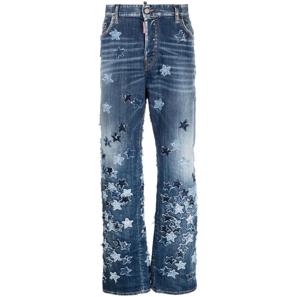star-motif patchwork jeans 1