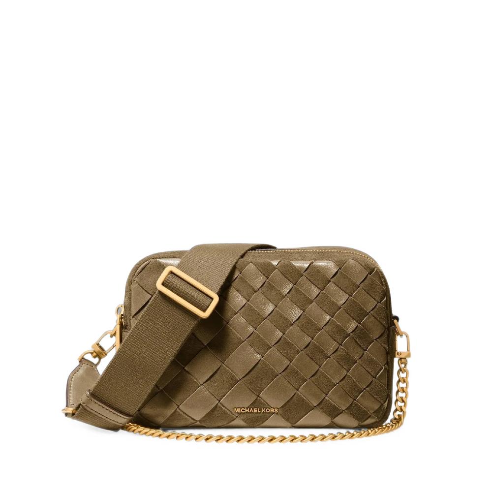 medium Bryant woven double-zip cross body bag 1