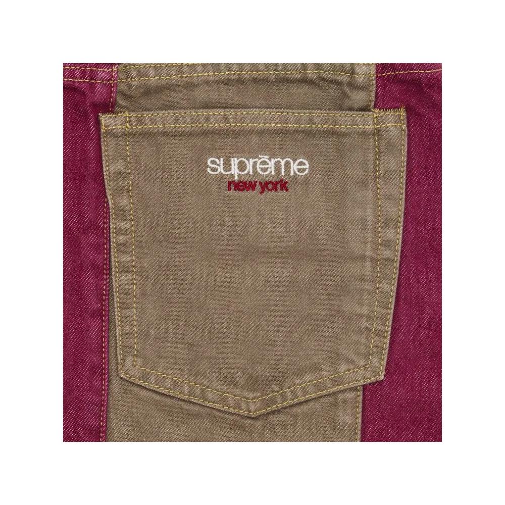 Джинсы Supreme Paneled Stripe Baggy Jean 'Red' 3