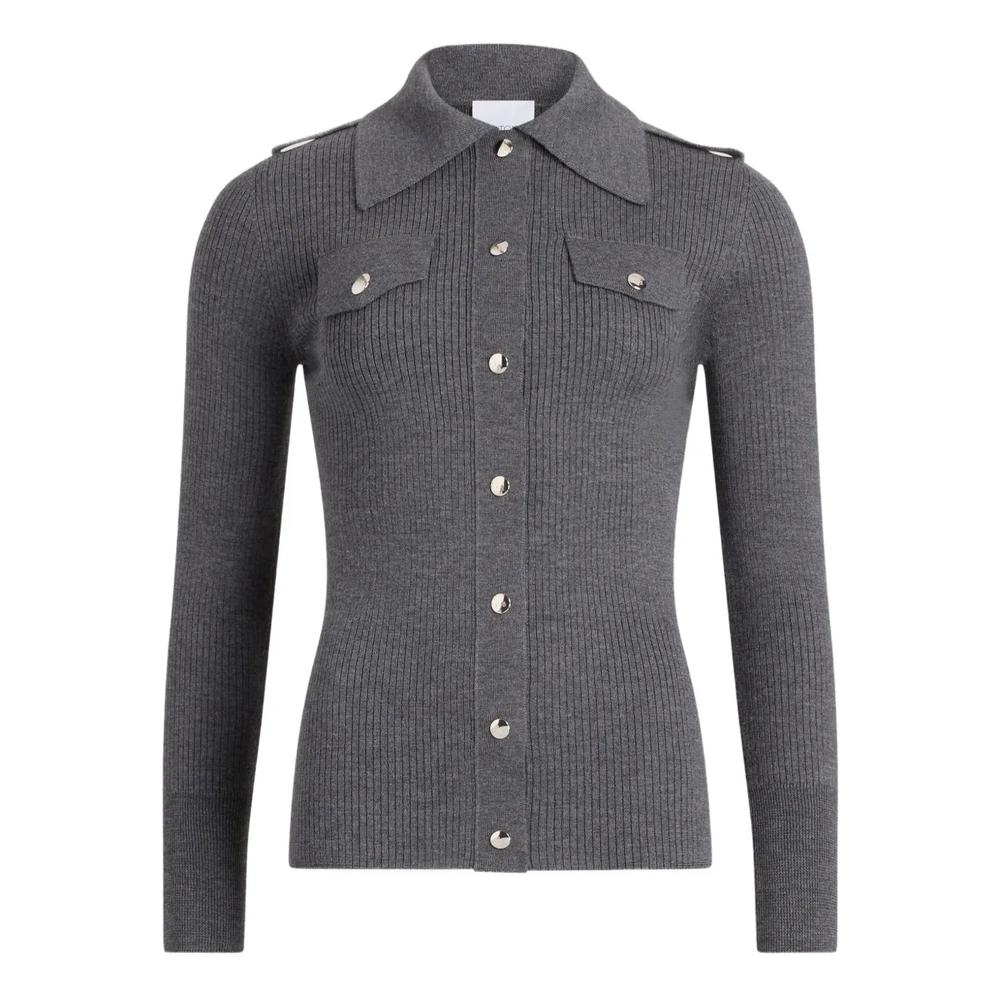 Кардиган в рубчик с воротником 1