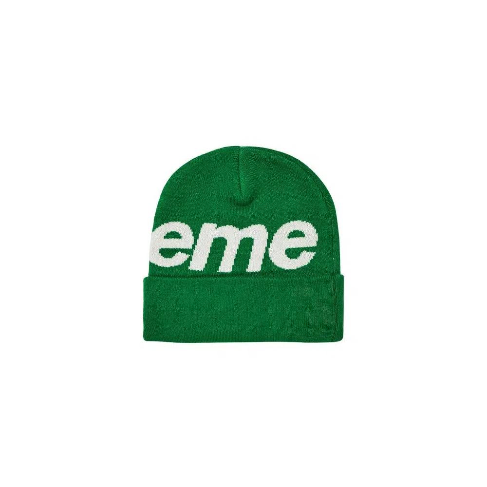 Бини Supreme Big Logo Beanie 'Green' 2