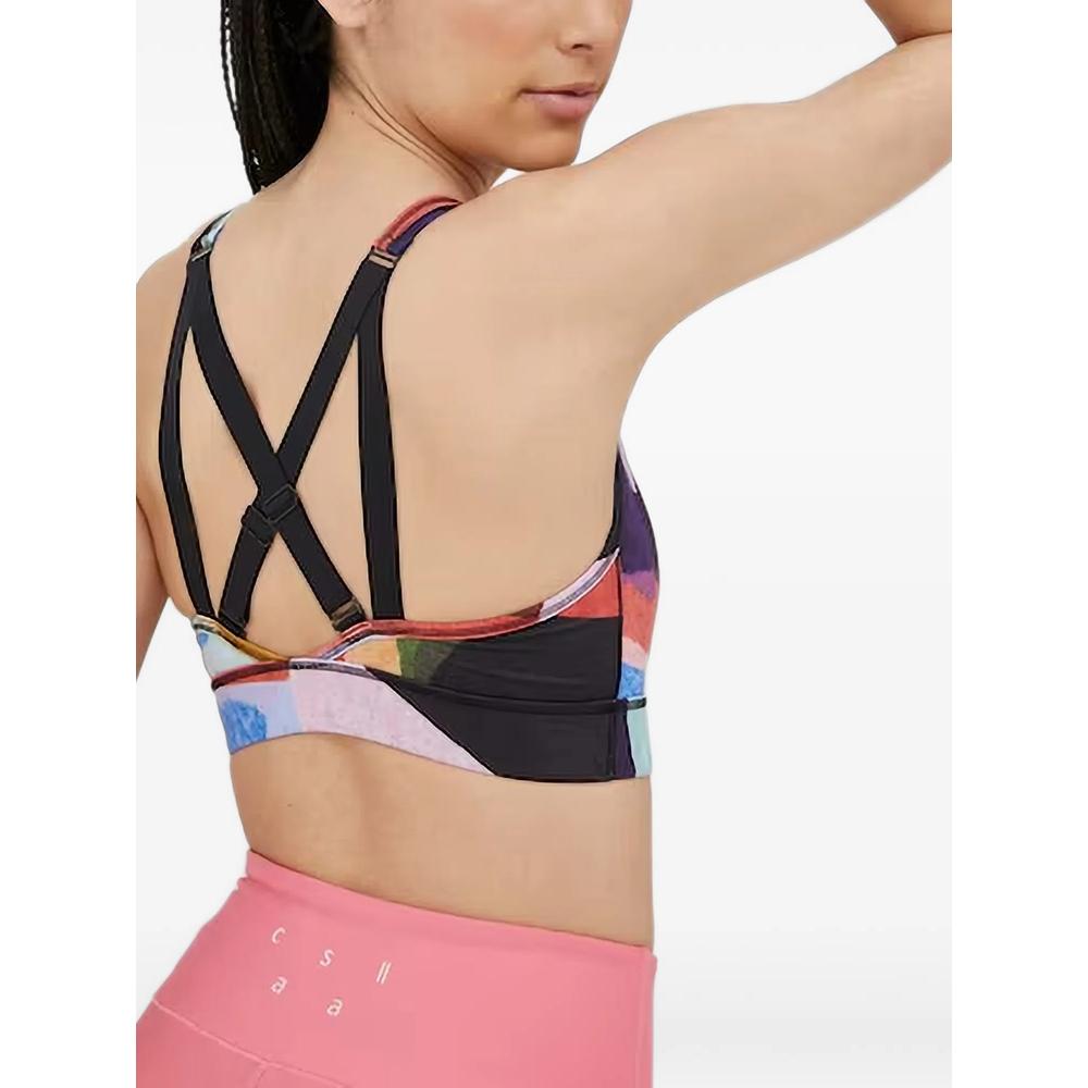 abstract-print crossover-strap sports bra 2
