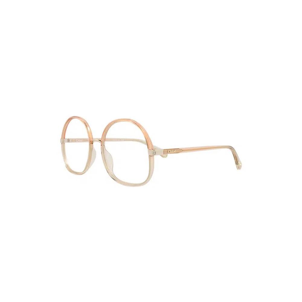 Очки Chloé круглые инжекционные оправы «Orange/Transparent» 2