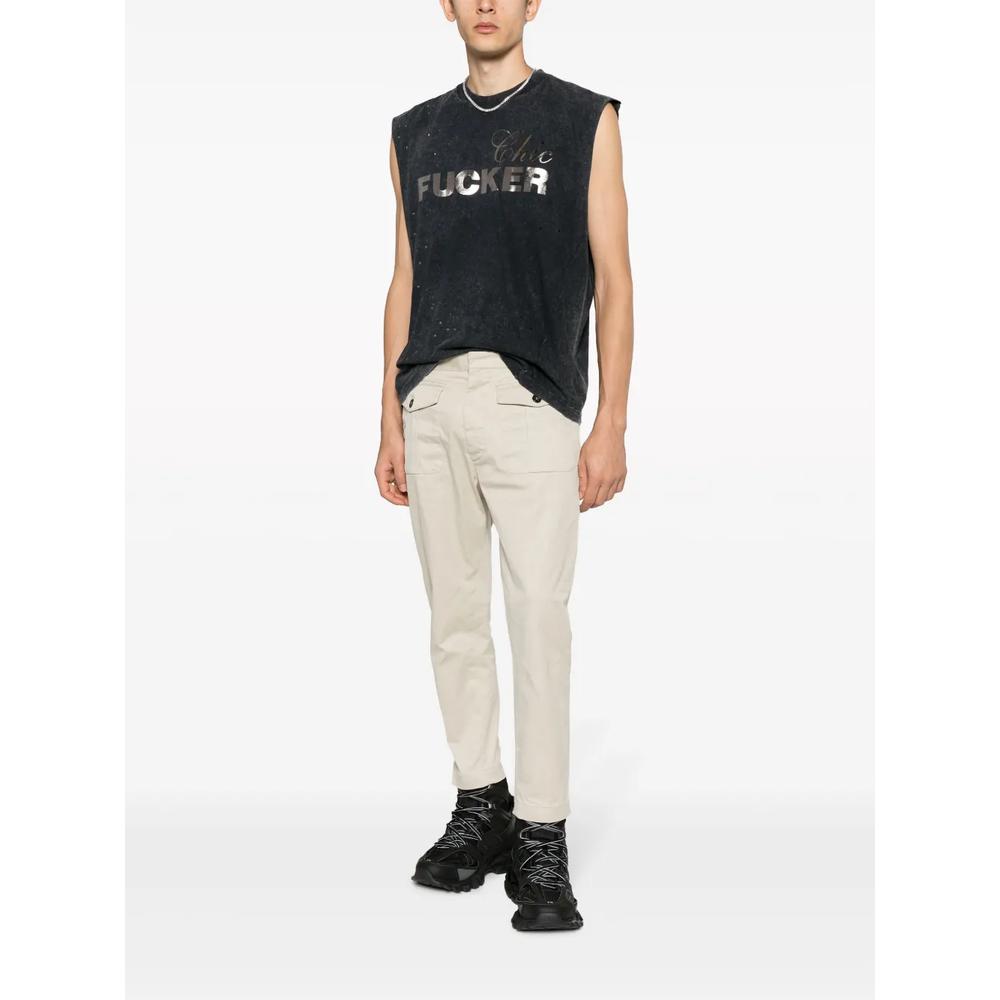 slogan-print cotton tank top 2