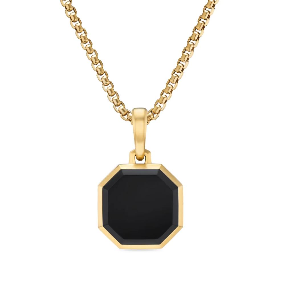 Подвеска Faceted из желтого золота с ониксом (16 мм) 1