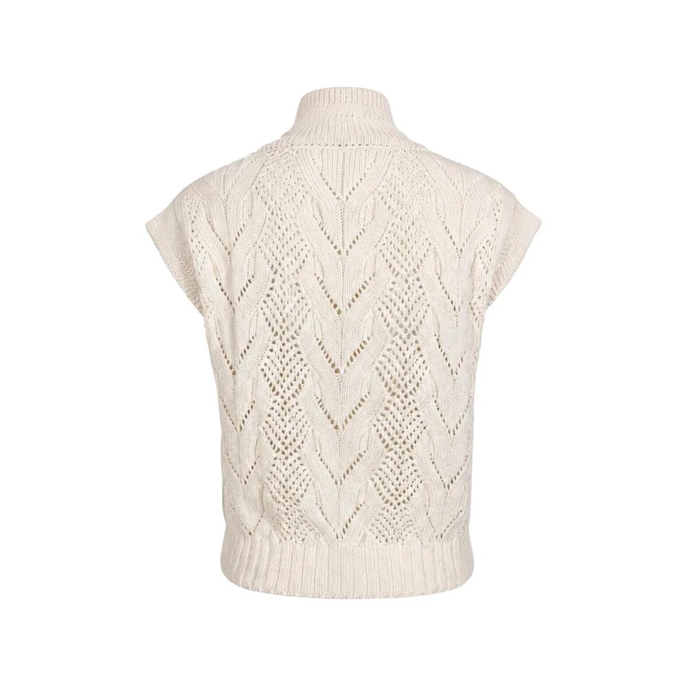 open-knit shawl-collar top 2