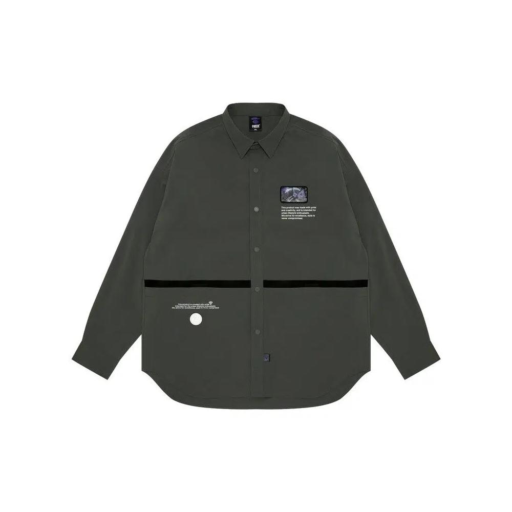 Рубашки и топы AAPE Moonface Graphic Patch 'Хаки/Серый' 1