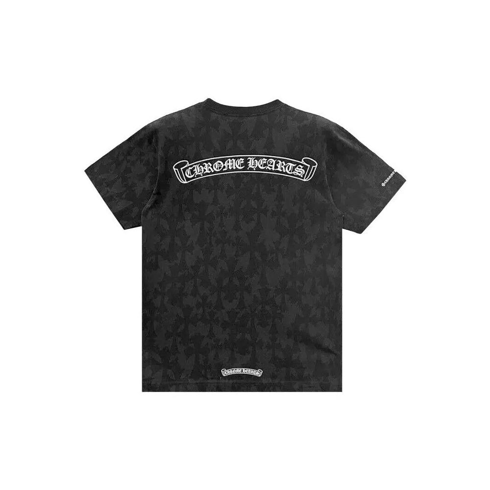 Футболки Chrome Hearts Cross Logo Monogram Scroll Logo Tee «Черный» 2