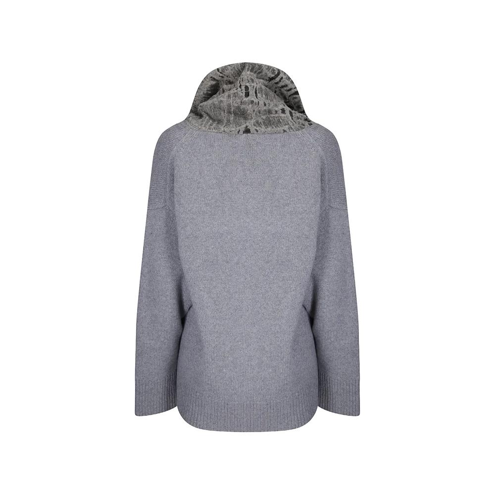 scarf-detail perforated-knit cardigan 2