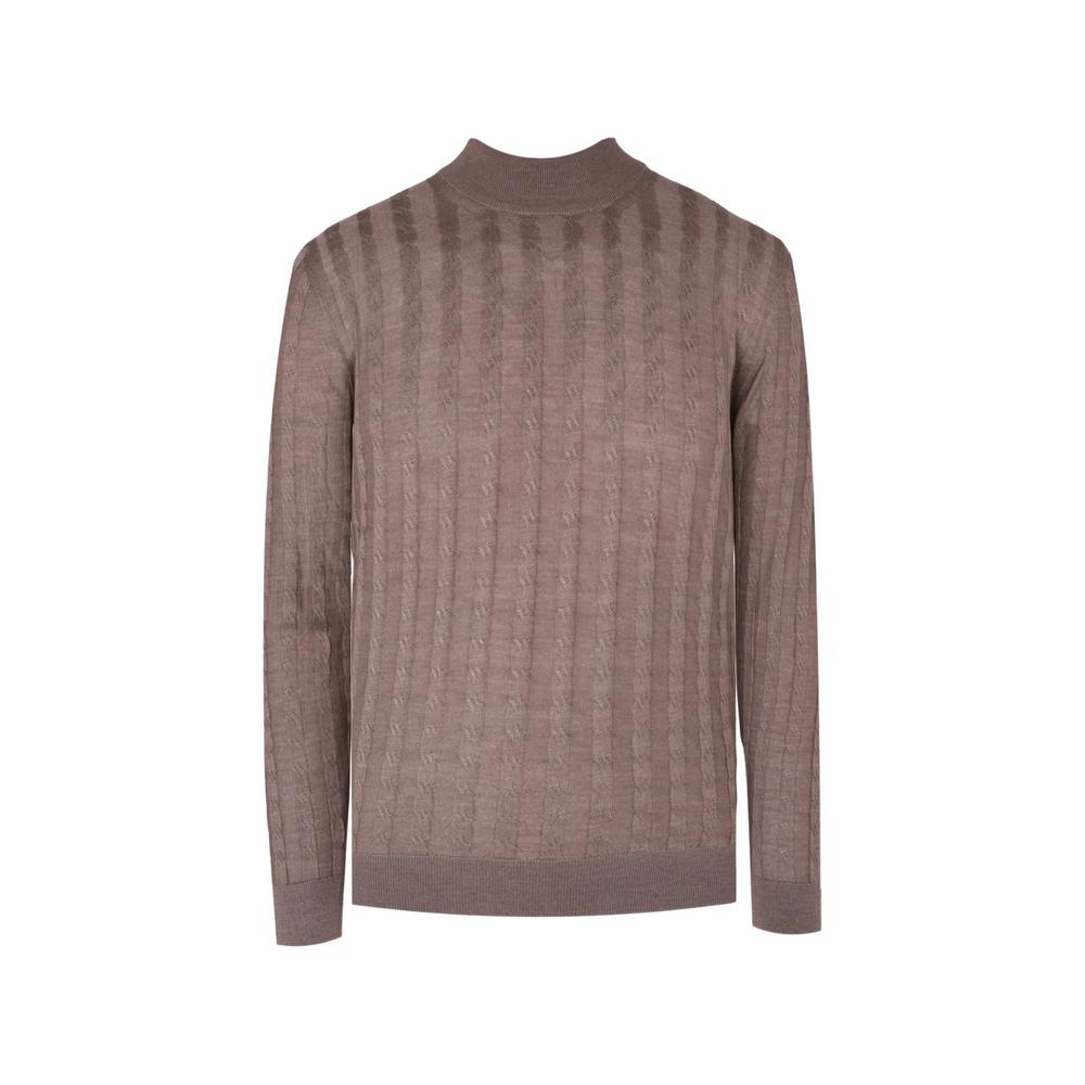 cable-knit high-neck sweater 1