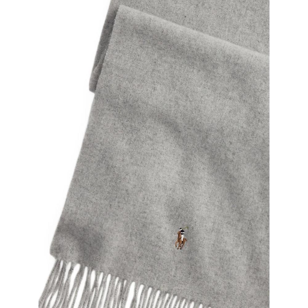 Шарф логотипом и бахромой 2