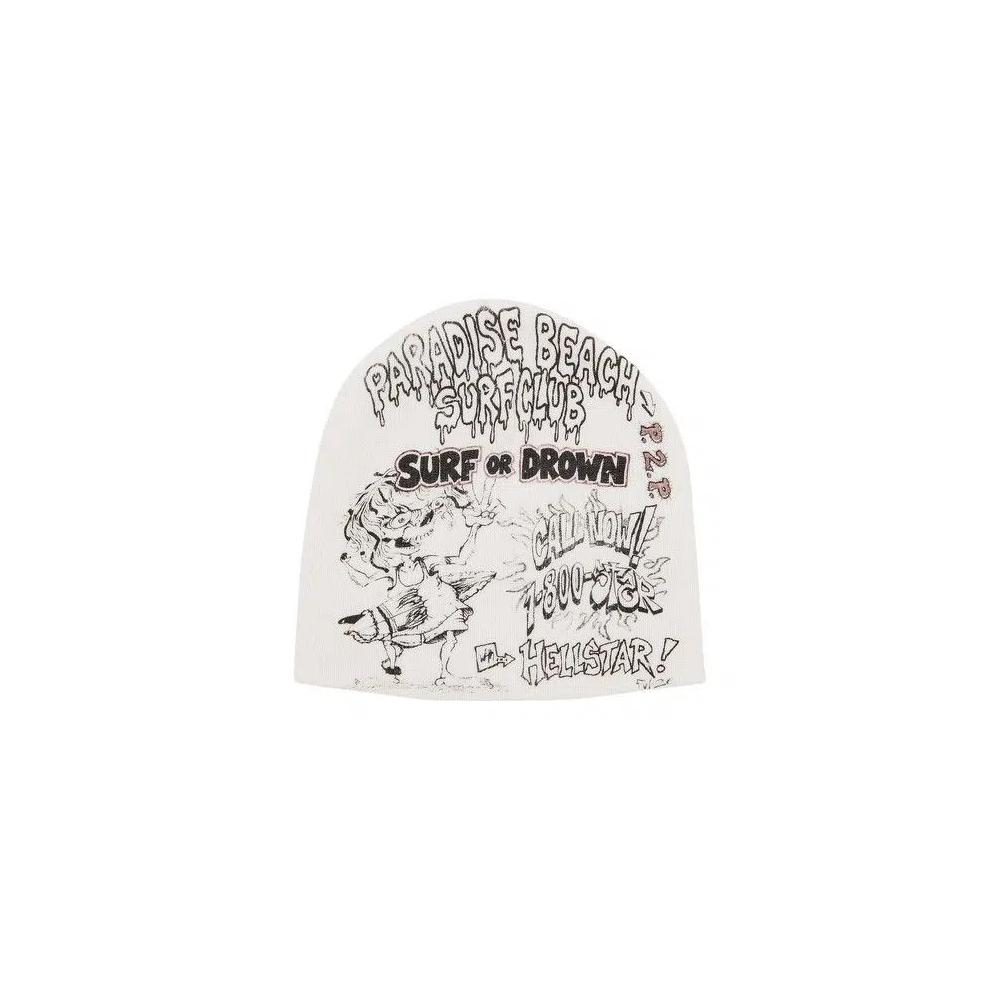 Бини Hellstar Tie Dye Face Beanie 'White' 2