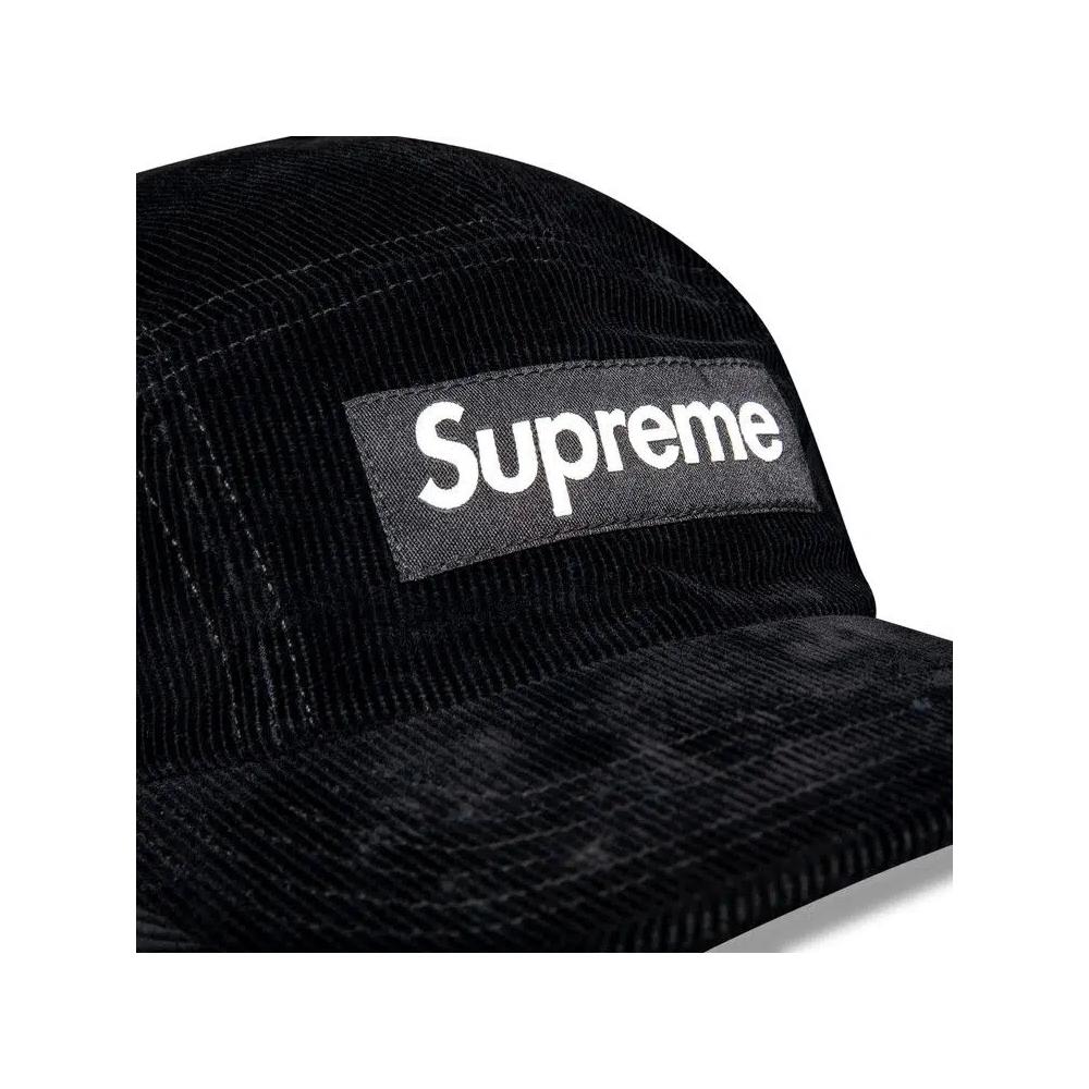 Кепки Supreme Fine Wale Corduroy Camp Cap 'Black' 3