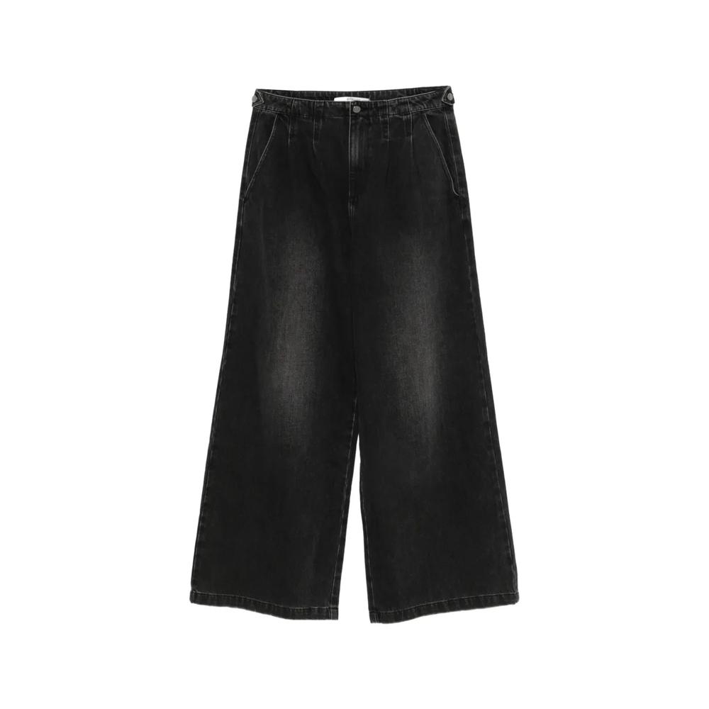 pleat-detail wide-leg jeans 1