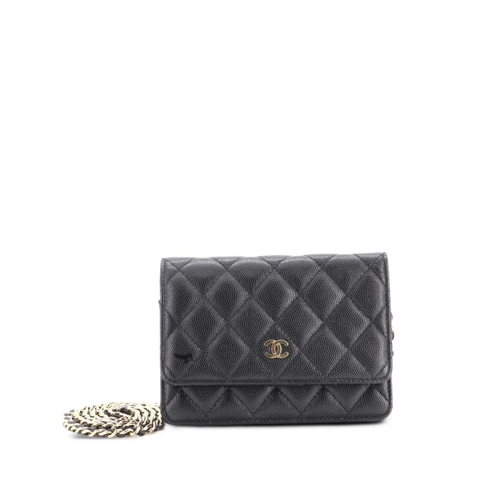 Мини-сумка через плечо Wallet on Chain Quilted Caviar 1