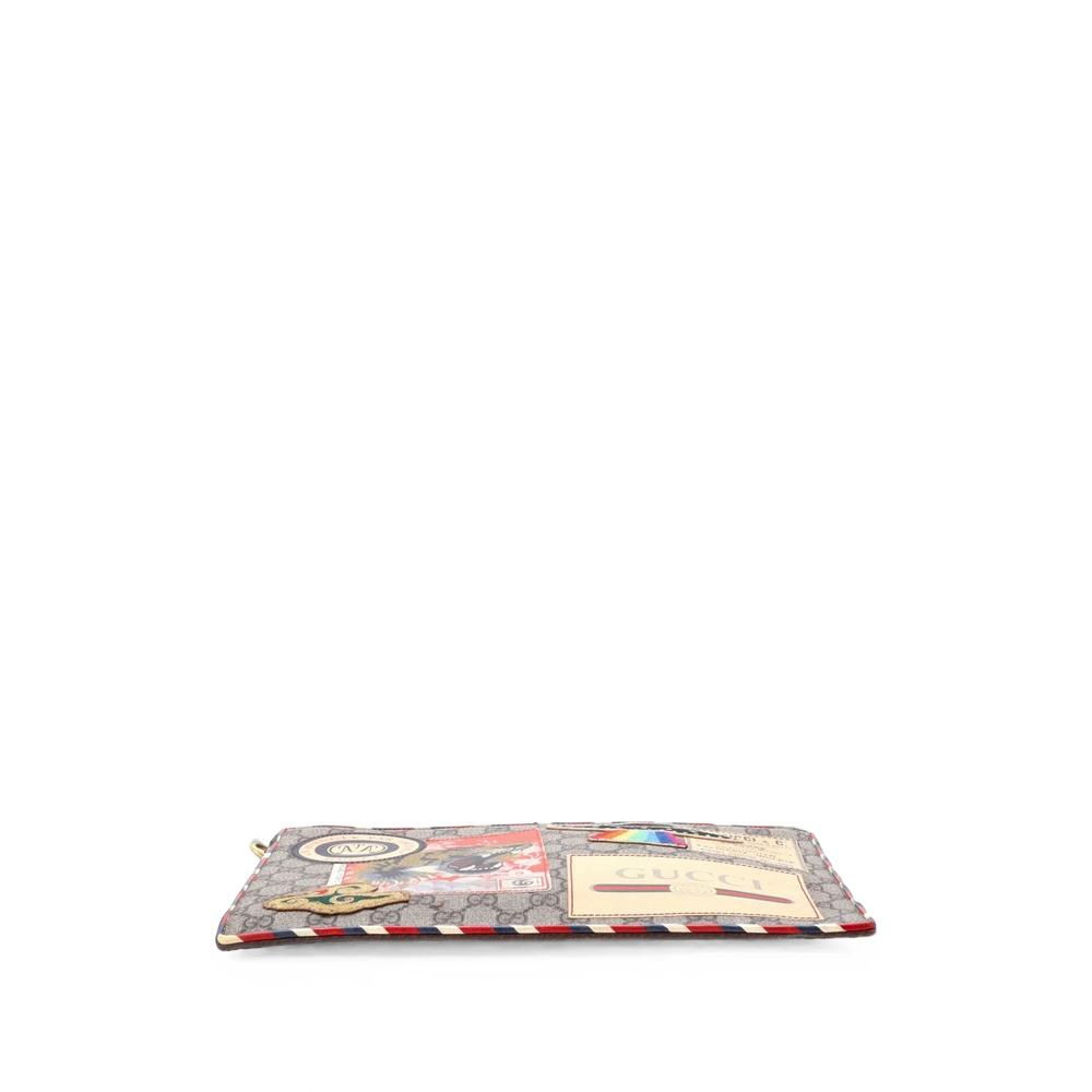 Courrier Pouch GG Coated Canvas with Applique clutch bag 3