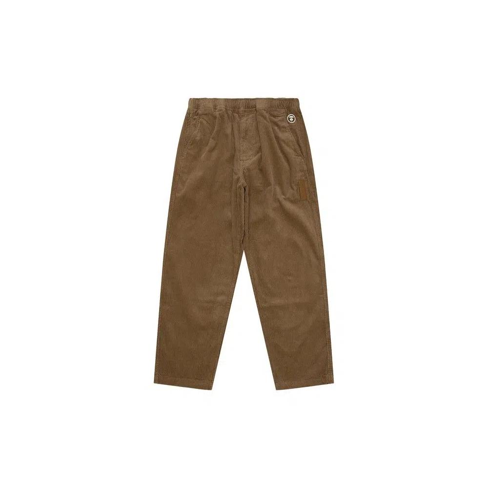 Тканые брюки AAPE Now Moonface Logo 'Beige' 1