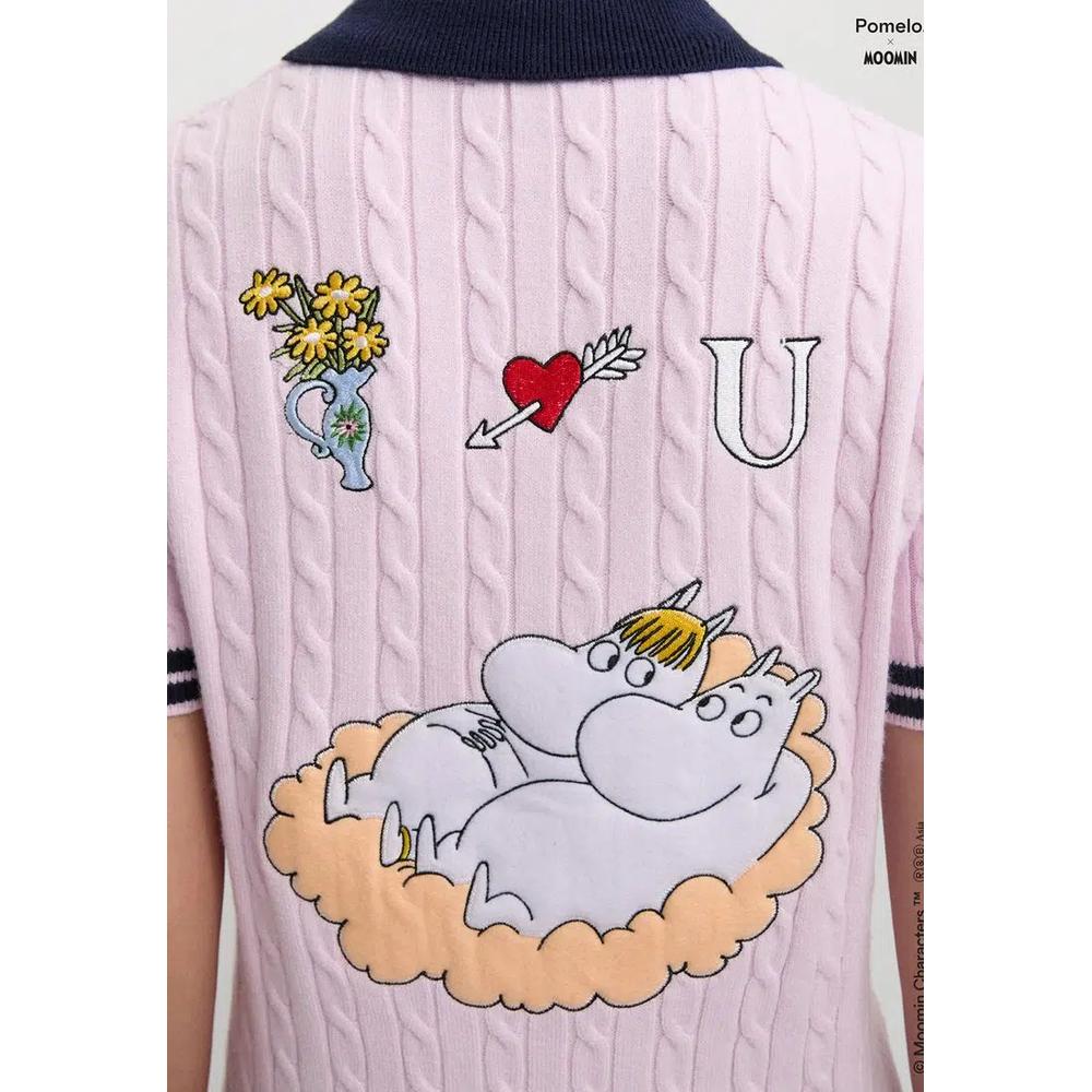 Pomelo. x Moomin Вязаный поло-топ - Розовый 4