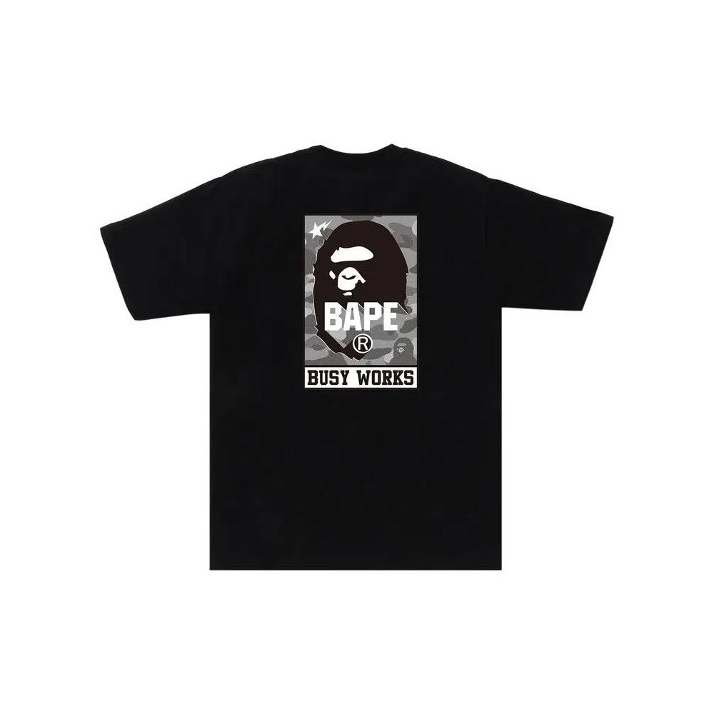 Футболка BAPE Honeycomb Camo Busy Works Tee 'Черный/Серый' 2