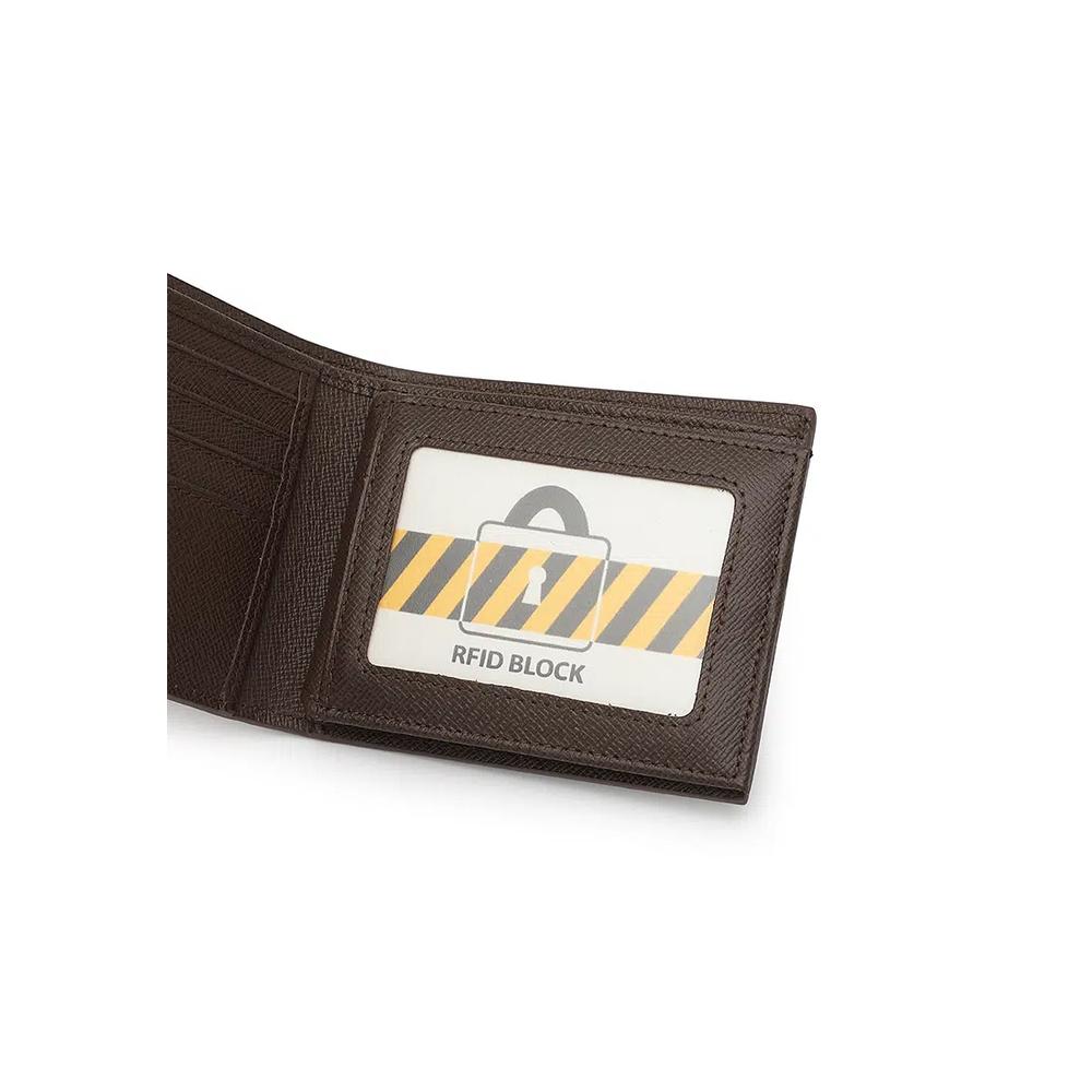 Мужской кожаный кошелек с блокировкой RFID - Коричневый 7