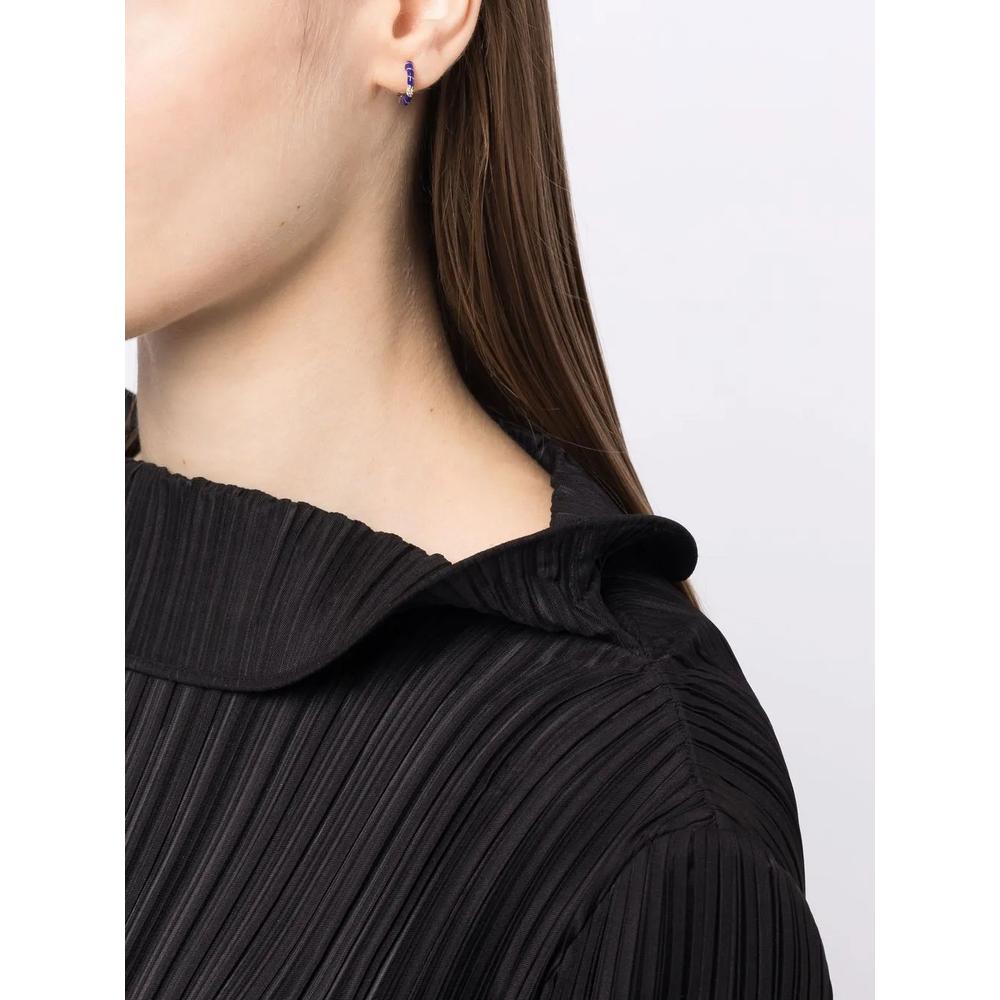Серьги-кольца из желтого золота с бриллиантами и эмалью 2