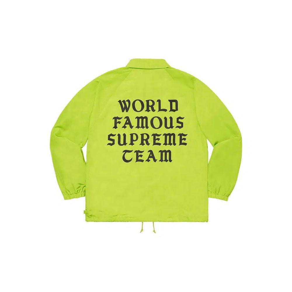 Верхняя одежда Supreme World Famous Coaches Jacket 'Lime' 2