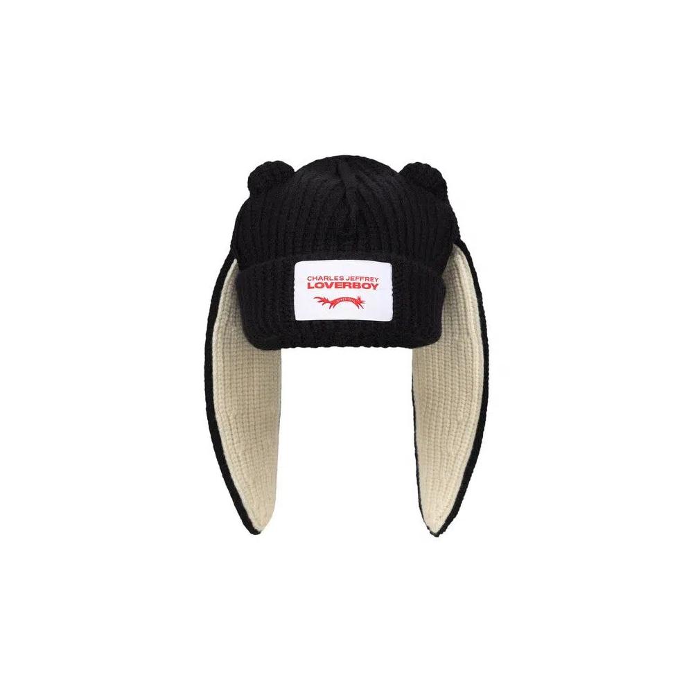 Шапки-бини Charles Jeffrey Loverboy Chunky Rabbit Beanie 'Черный/Экрю' 1
