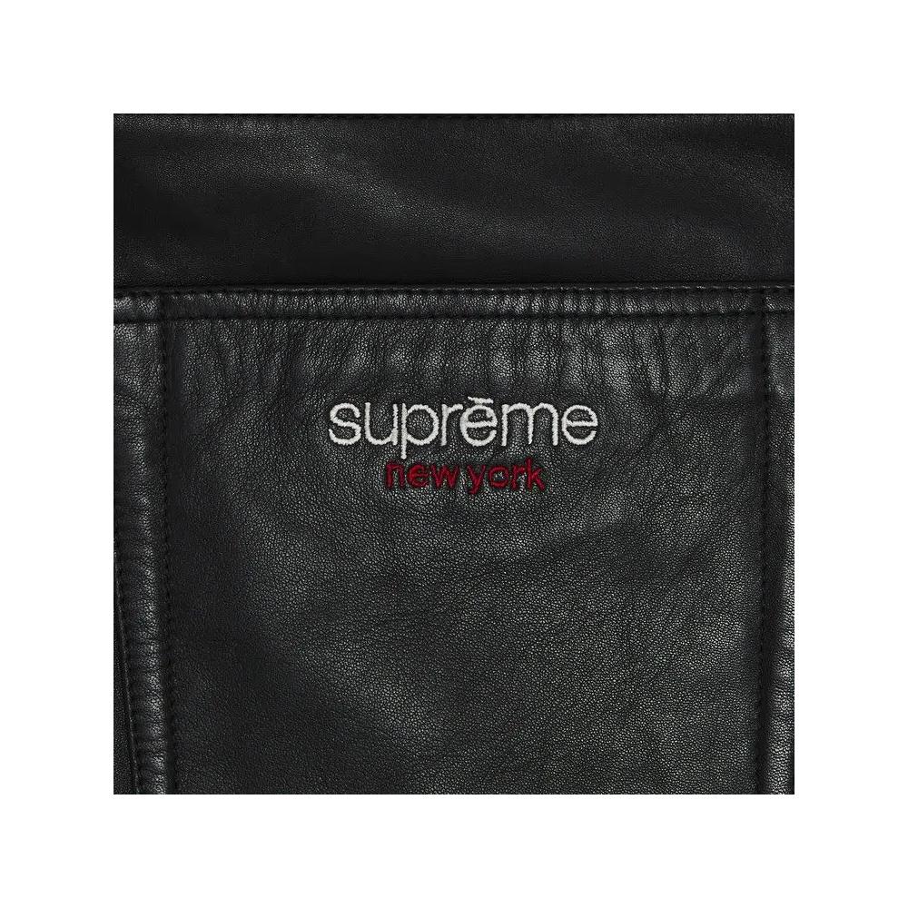 Шорты Supreme Baggy Leather Short 'Black' 3