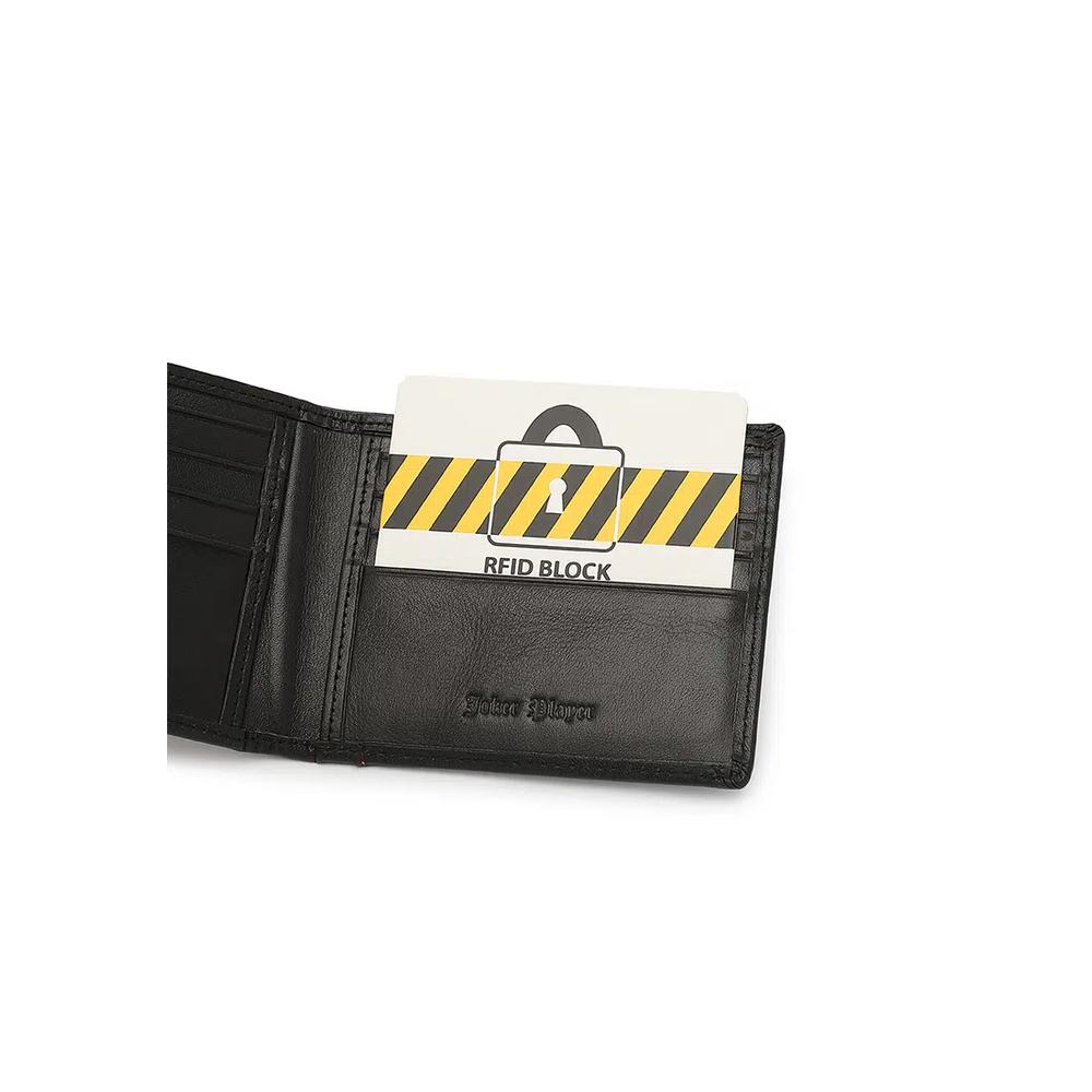Мужской кожаный кошелек с блокировкой RFID - Черный 6