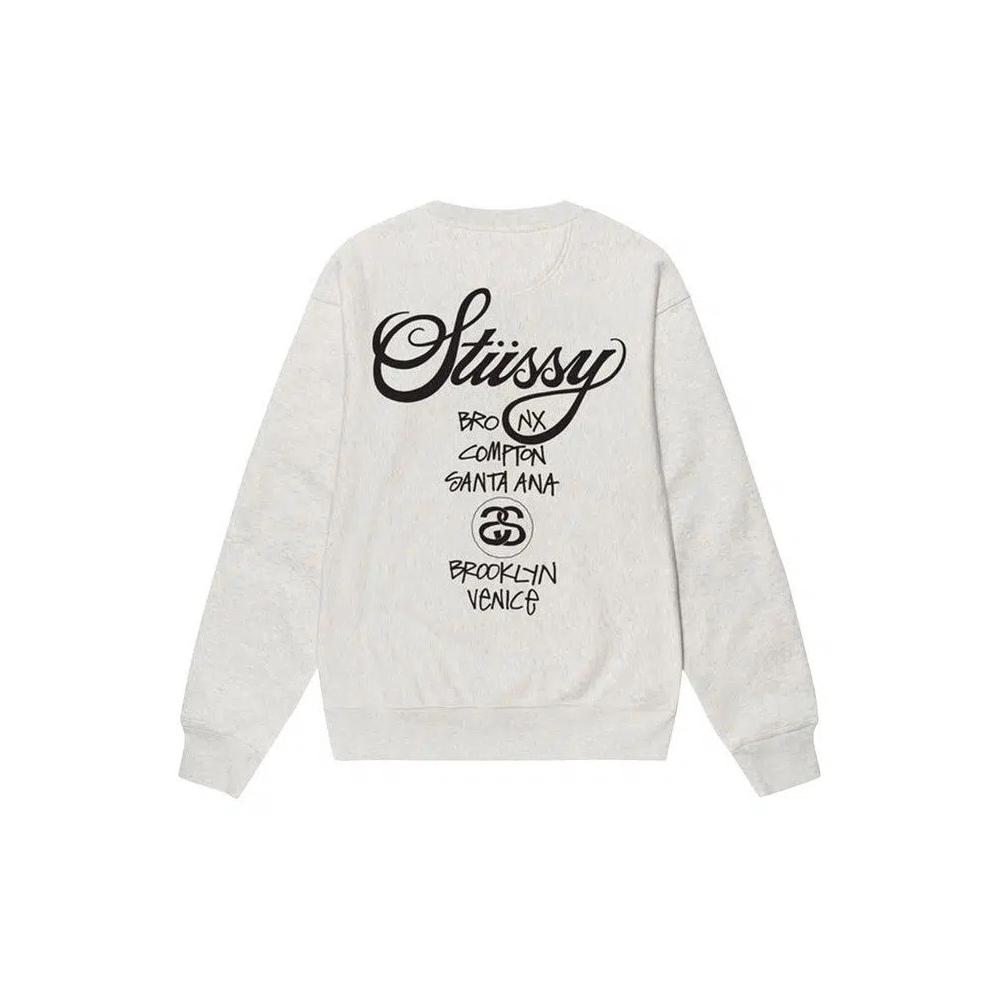 Круглые вырезы Stussy World Tour Crew «Пепельный вереск» 2