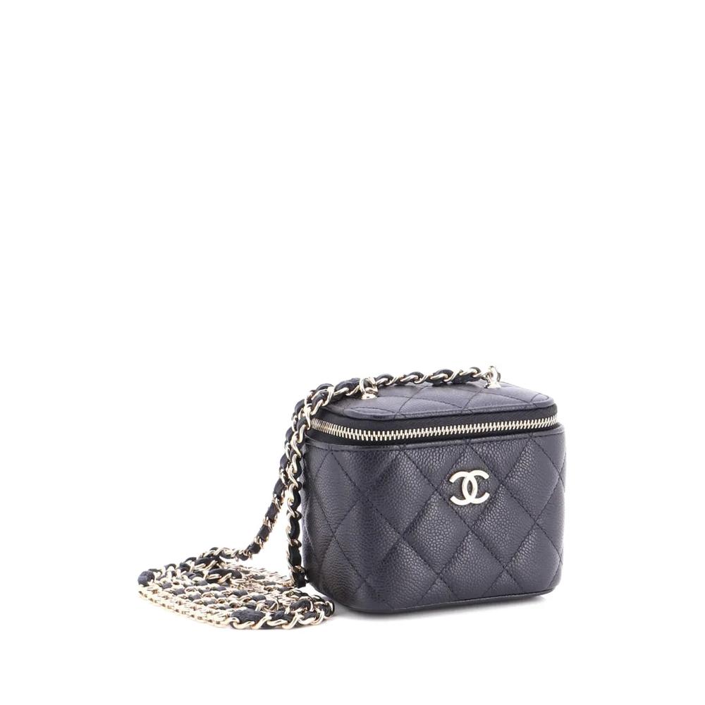Мини-клатч Tiny CC Link Vanity Case with Chain Quilted Caviar 2