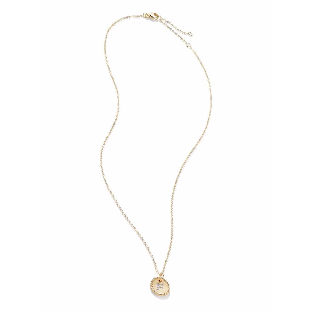 Колье F Initial Charm из желтого золота с бриллиантами 2