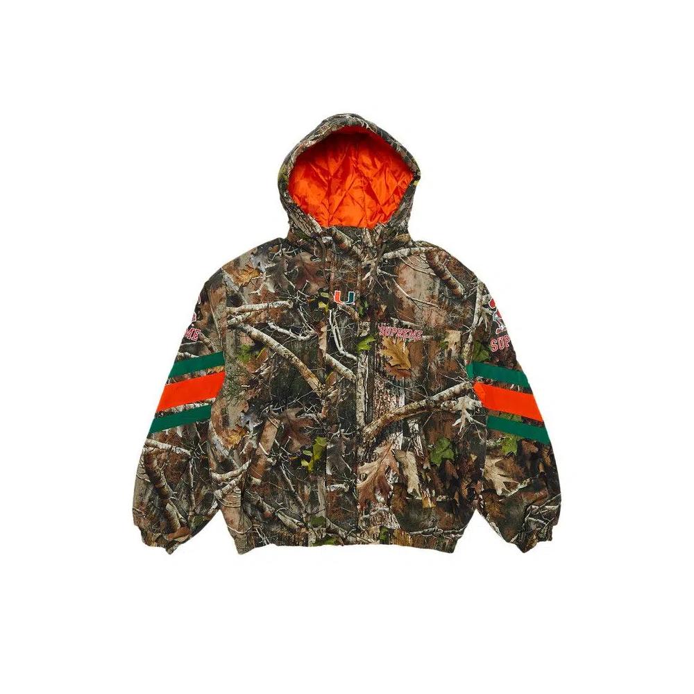 Куртки Supreme x Mitchell & Ness NCAA Hooded Stadium Jacket 'TrueTimber Kanati Camo' 1