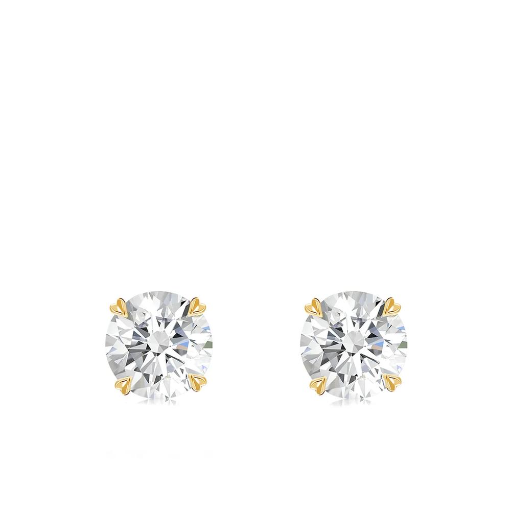 Серьги-гвоздики Windsor из желтого золота с бриллиантами 1