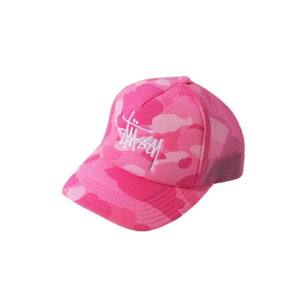Кепки Stussy x BAPE Trucker Cap 'Pink' 1