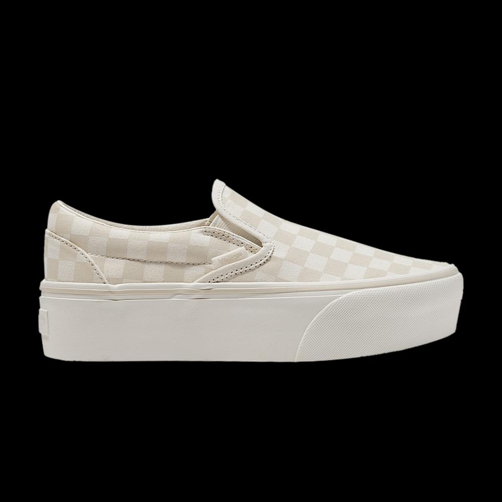 Слипоны Vans Classic Slip-On Stackform 'Шахматная доска - Turtledove Beige' 1