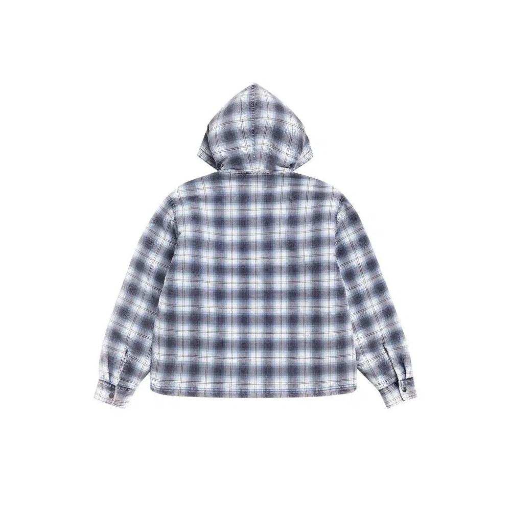 Фланелевые рубашки Stussy Zip Hooded Plaid Shirt 'Синий' 2
