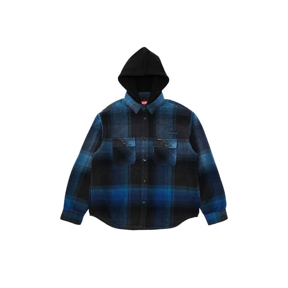Фланелевые рубашки Supreme Quilted Lined Hooded Flannel Shirt 'Blue Plaid' 1