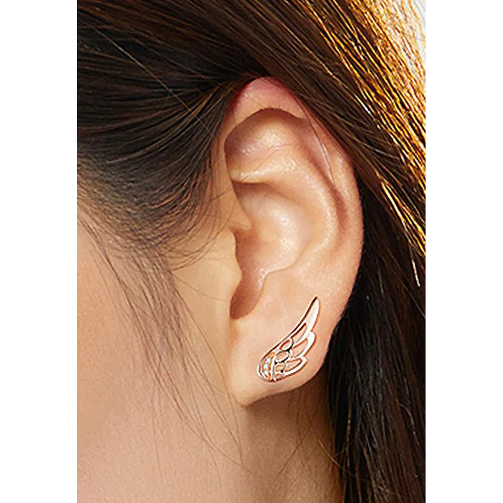 Серьги-гвоздики Solid 925 Sterling Silver Free Me Angel Wing Rose Gold 2