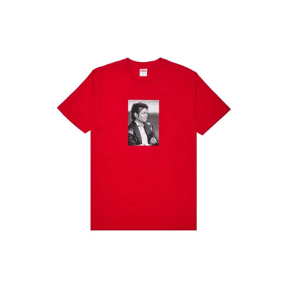 Футболки с коротким рукавом Supreme Michael Jackson Portrait Tee 'Red' 1